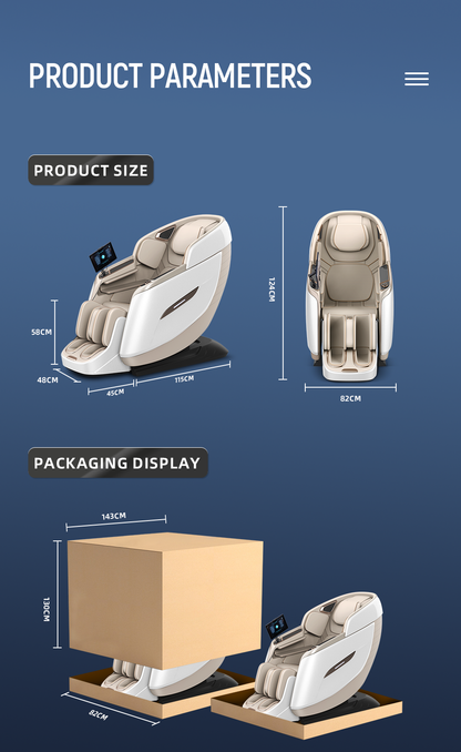 i-Reluxe AS13 Smart Massage Chair - White Rice